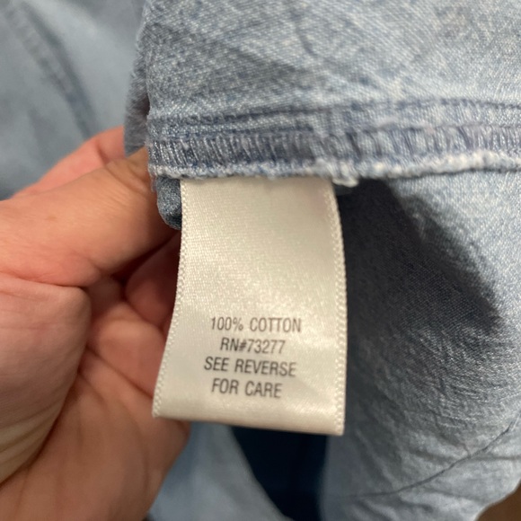 49-Croft & Barrow Blue Denim Sleeveless Midi Button Down Dress Sz 8 Cottagecore - Picture 6 of 13